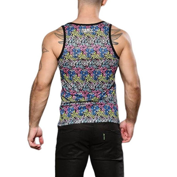 Andrew Christian Neon Palm Mesh Tank Large - Picture 5 of 9